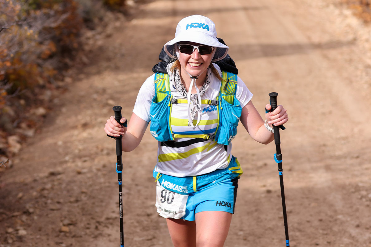 Ultrarunner Annie Hughs running the Moab 240 Endurance Race